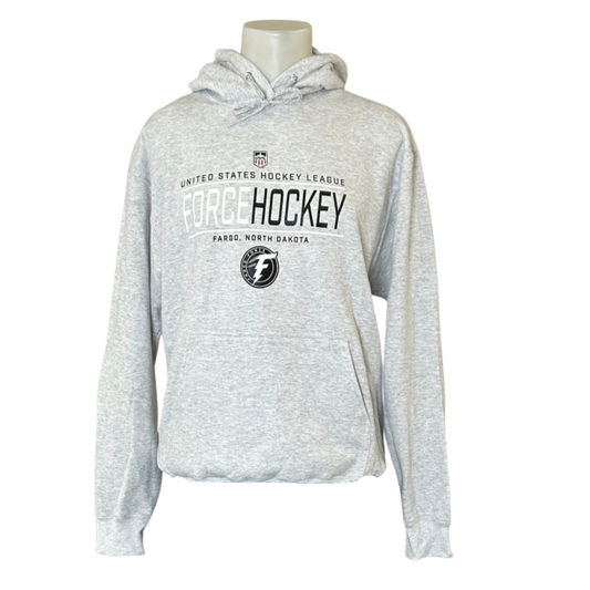 Ash Grey Hooded Sweatshirt w/ 4 Color USHL Logo - FF 2A