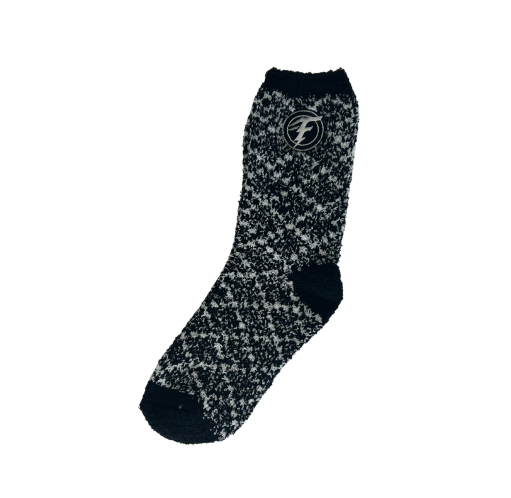 Fuzzy Crew Socks with Embroidered Logo